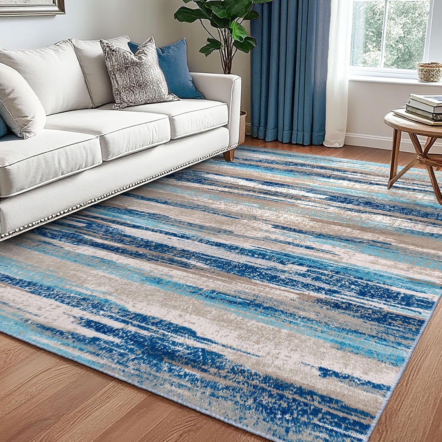 Modern Abstract 5x7 Area Rug for Living Room and Bedroom