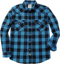 Dubinik Flannel Shirt for Men Western Pearl Snap Plaid - Warm, Durable