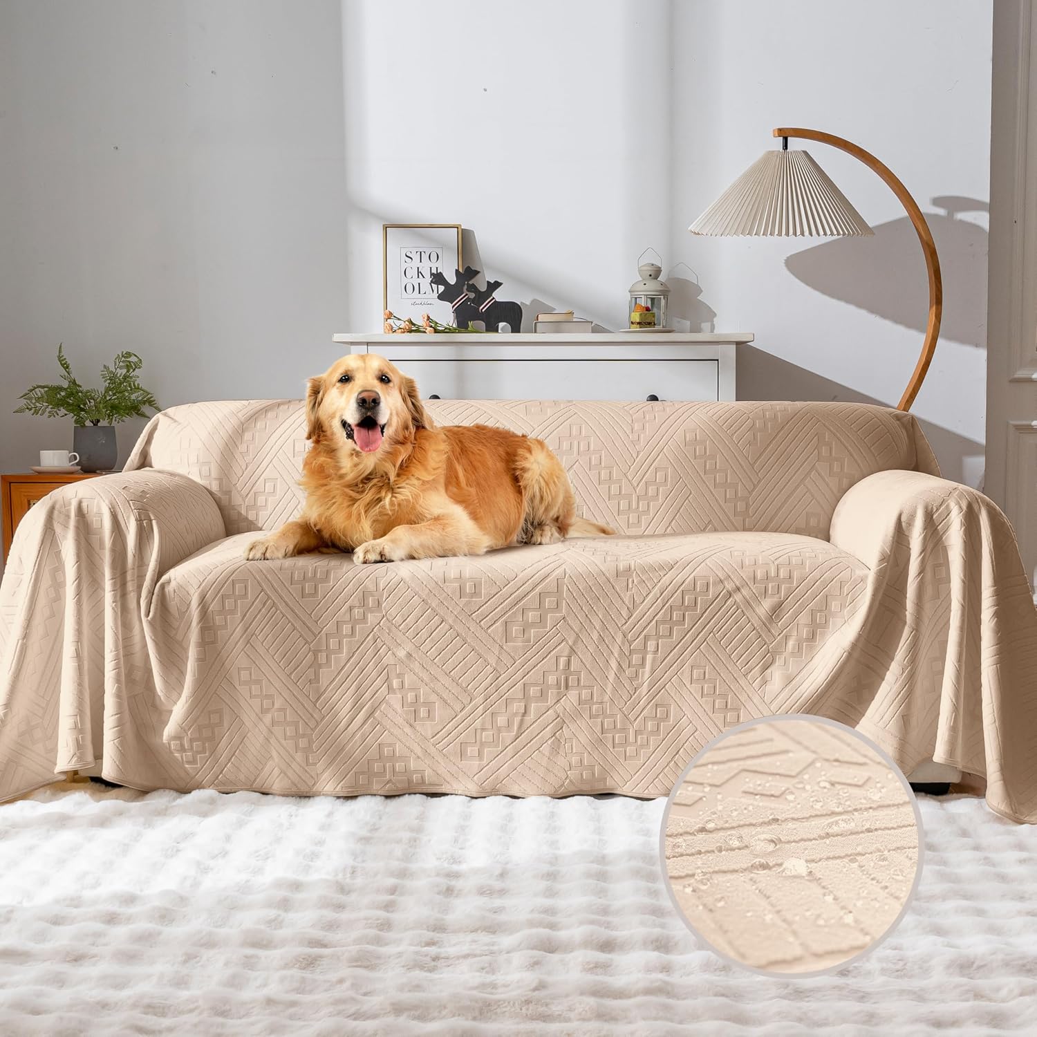 Waterproof Couch Cover for Sofa Protection with Stylish Design