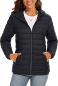 TACVASEN Women's Lightweight Puffer Jacket with Hood (Style 1JWH)