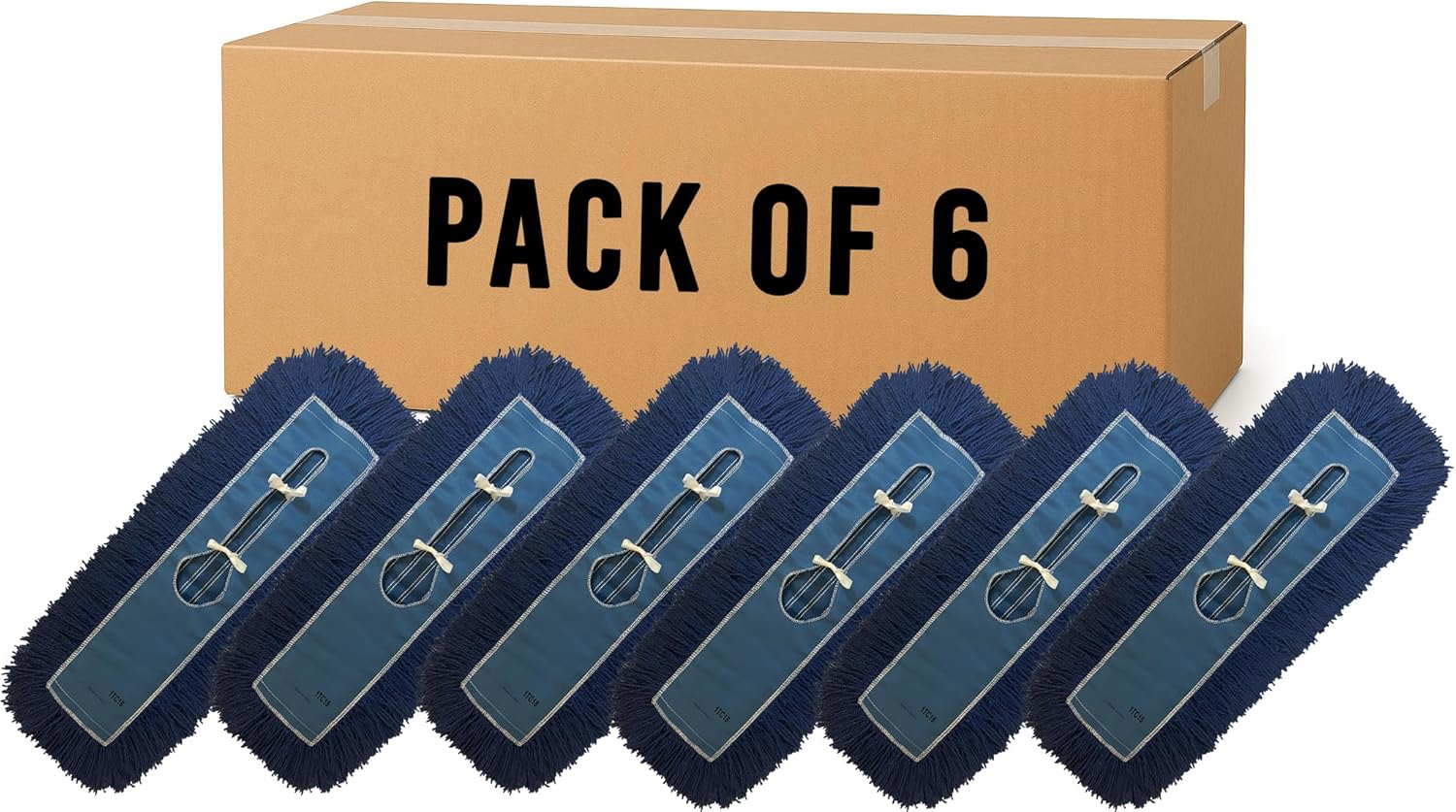Heavy-Duty Industrial Closed-Loop Dust Mops - 6 Pack 24in