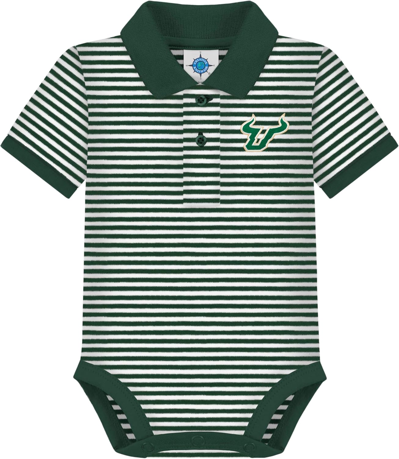 Creative Knitwear College Baby Striped Polo Bodysuit for Infants