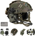 Tactical Helmet with Headset 4in1 - Adjustable PJ Type for Airsoft