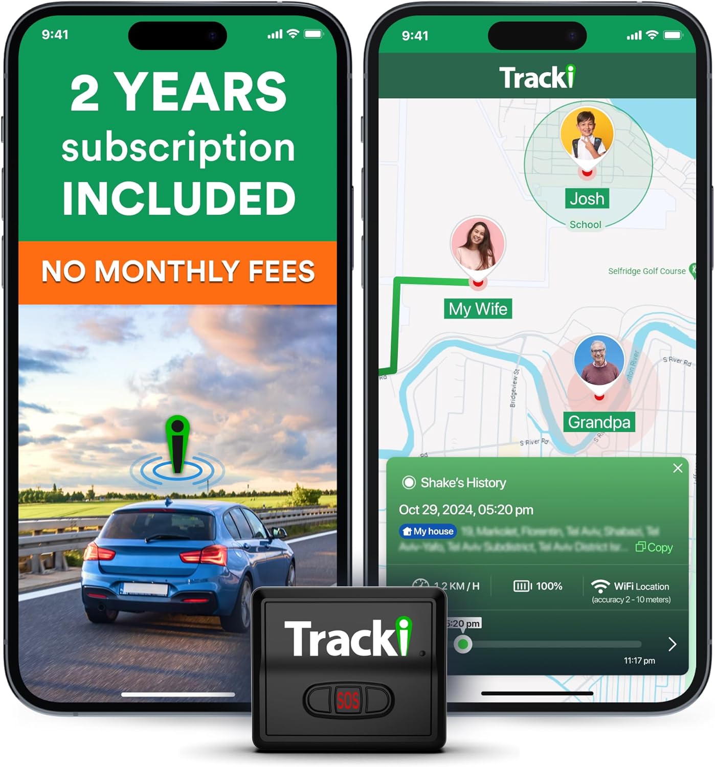 Tracki GPS Tracker for Vehicles, Kids, and Assets - 4G LTE Tech