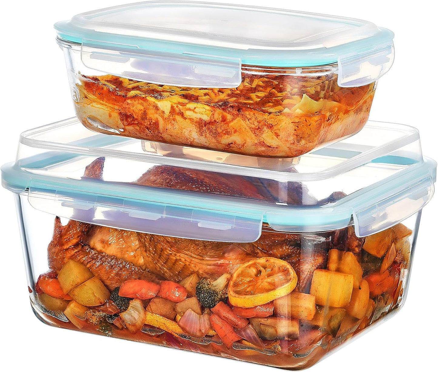 Extra Large Glass Storage Containers Set for Meal Prep & Baking