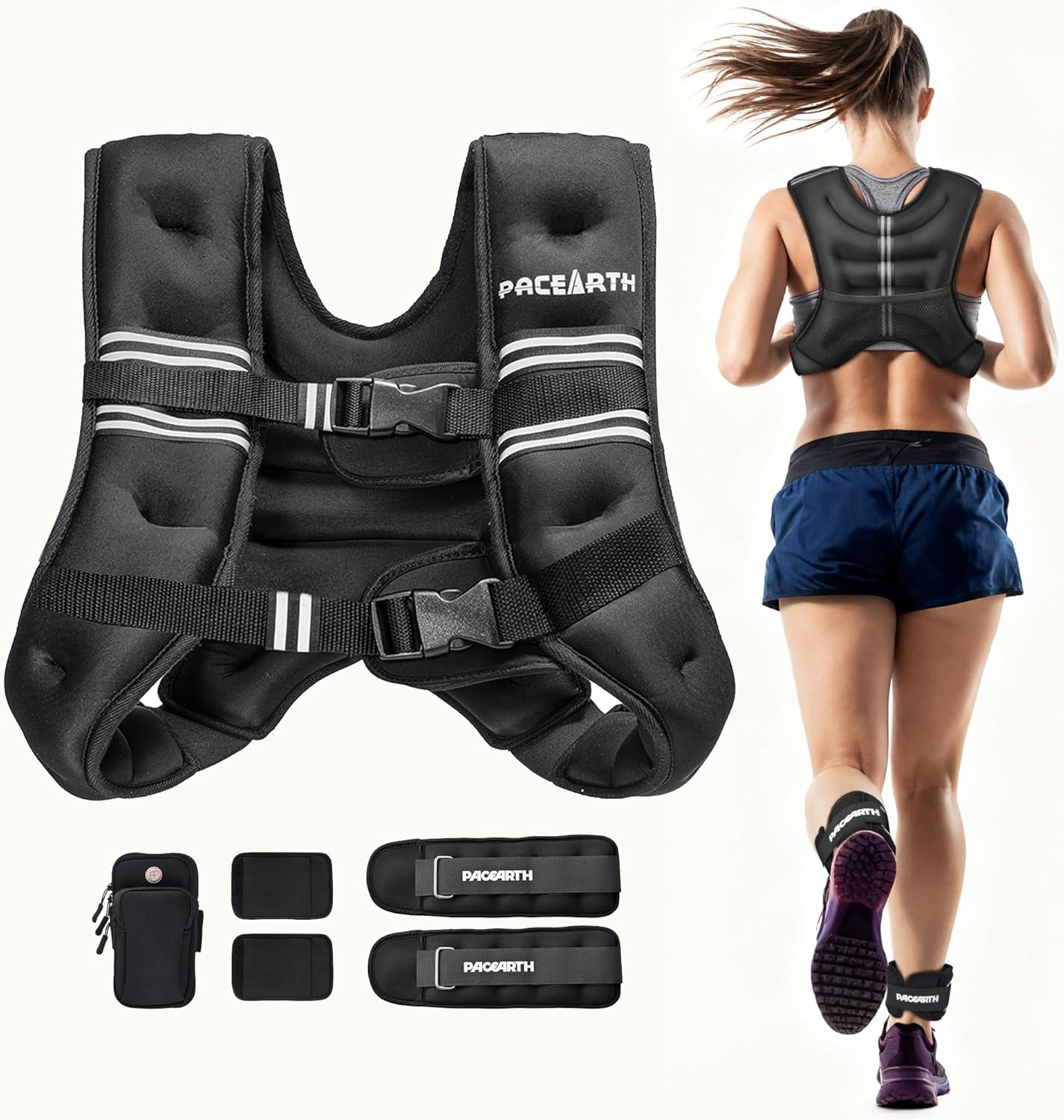 PACEARTH Adjustable Weighted Vest for Enhanced Workout Comfort