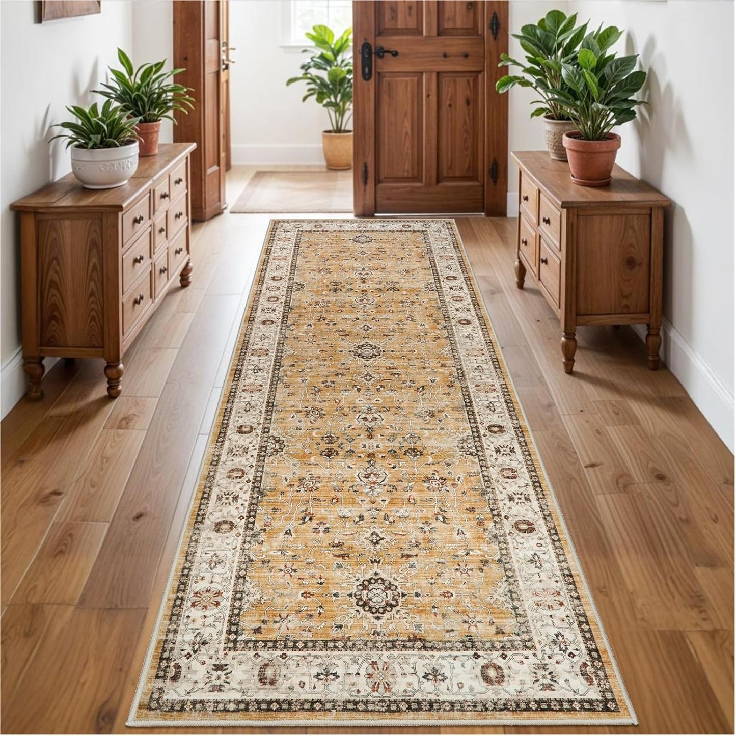 Washable Runner Rug 3x8 - Non Skid Waterproof Carpet Runner