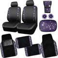 Bling Rhinestone Car Seat Covers and Floor Mats Combo - Sparkly