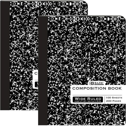 2-Pack Marble Composition Notebooks - Wide Ruled