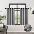 Blackout Grey Solid Curtains 54 in 2 Panels - Full Room Darkening