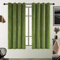 SMILETIME Green Velvet Curtains 63 in Long for Living Room