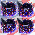 4pk Solar Christmas Lights Outdoor for Independence Day Decor