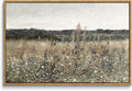 Wildflower Field Vintage Wall Art Canvas Prints - Classic Framed 16x24