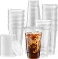 24 Oz Crystal Clear PET Cups with Flat Lids - 100 Sets