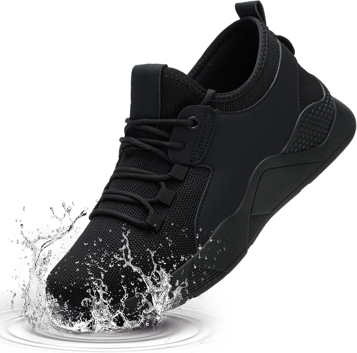 Waterproof Non Slip Shoes for Men Women Work Sneakers Black