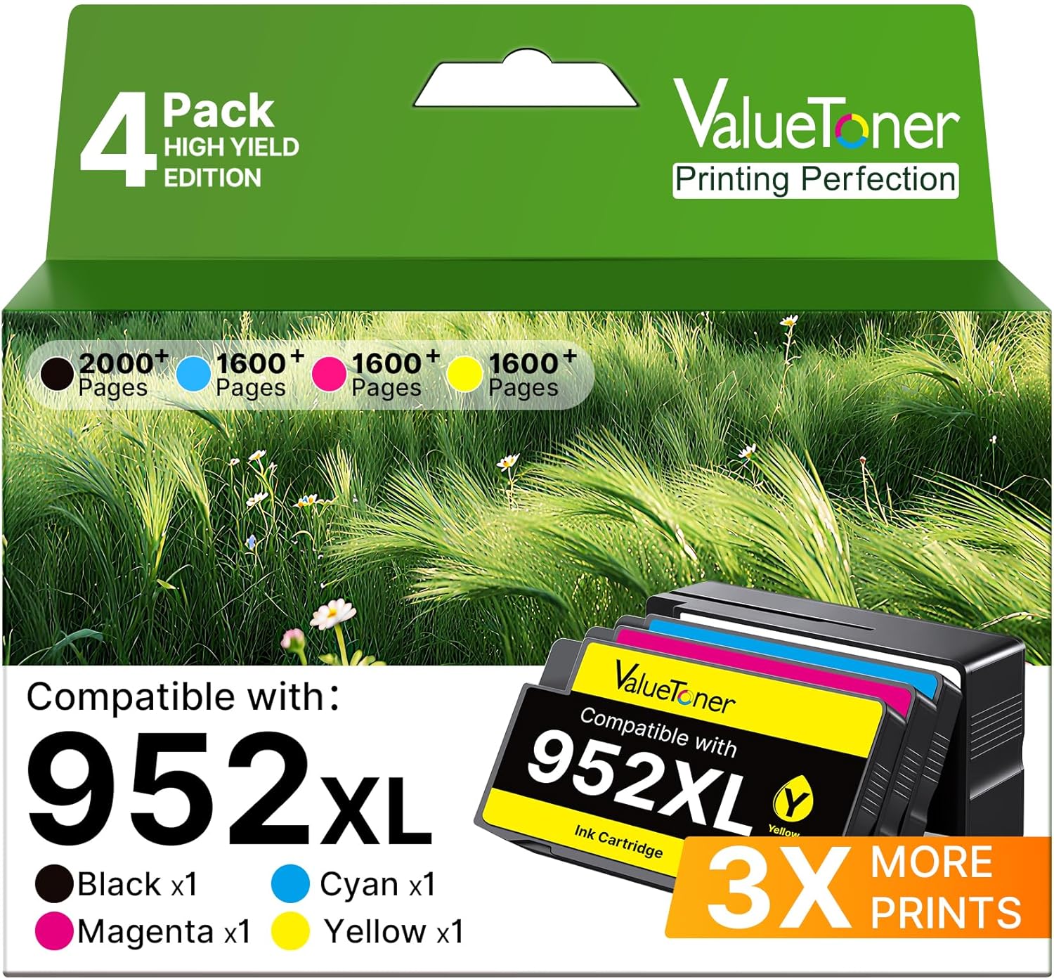 Valuetoner 952XL Ink Cartridges Combo Pack for HP Printers