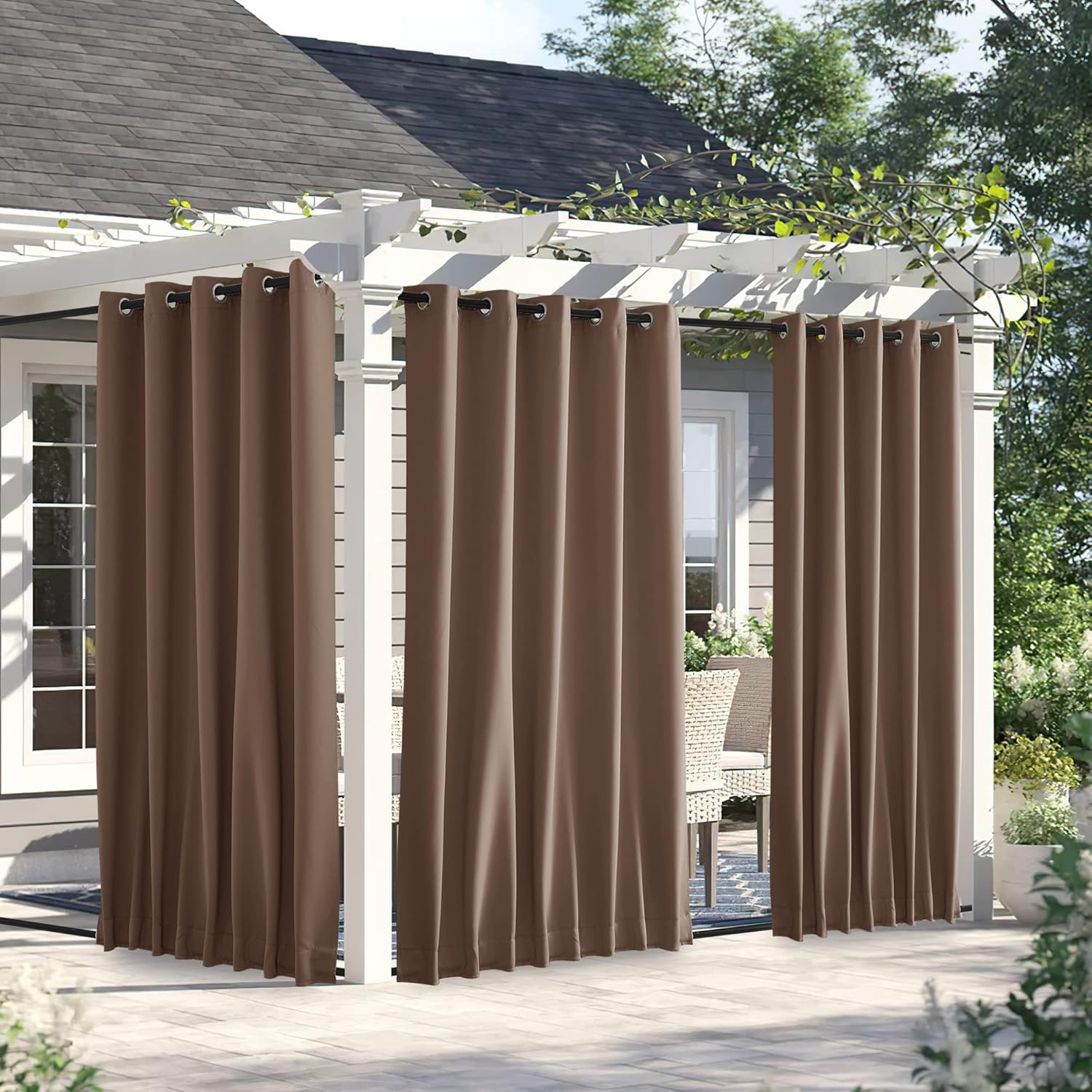 NICETOWN Weighted Blackout Outdoor Curtains for Patio Use