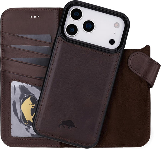 VENOULT Full Grain Leather Wallet Case for iPhone 17 Pro Max