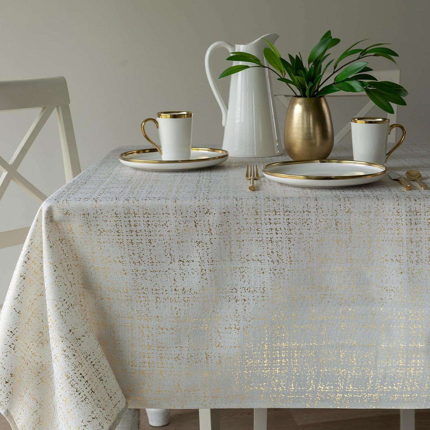 Benson Mills Gold Mine Foil Printed Table Cloth for Holidays