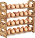 Wooden Egg Holder 4-Layer 48-Hole Stackable Rack - Countertop