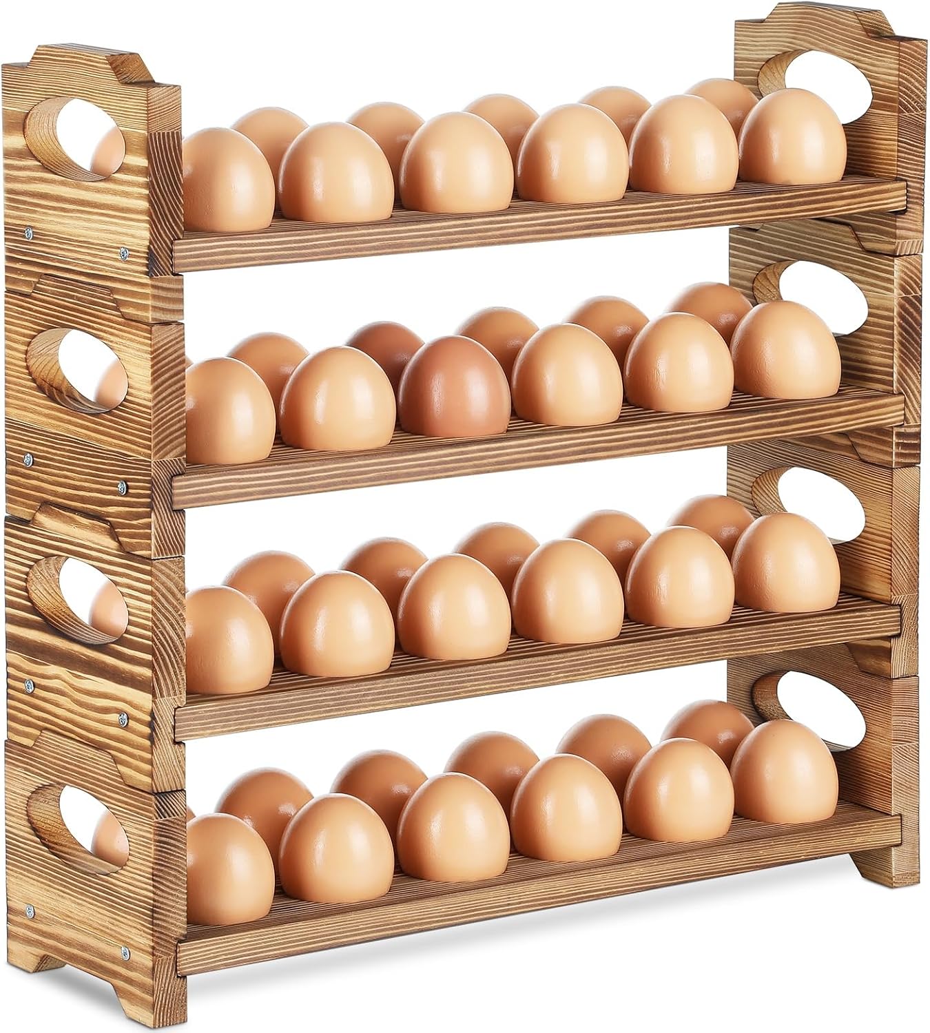 Wooden Egg Holder with 4 Layers for Perfect Egg Organization