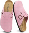 Cork Footbed Suede Clogs for Women - Memory Foam (Style XZZN)