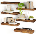 Fixwal 15.8in Floating Shelves Set of 6 - Rustic Wall Storage for Home