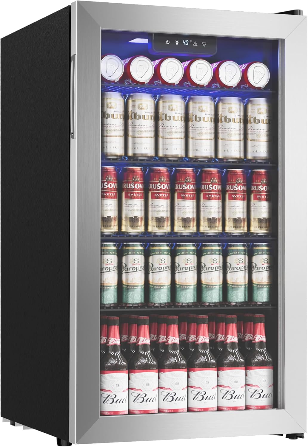 Beverage Refrigerator Cooler - 126 Can Mini Fridge for Drinks