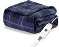 Sunbeam Royal Ultra Rodeen Blue Plaid Heated Throw - Cozy, Adjustable