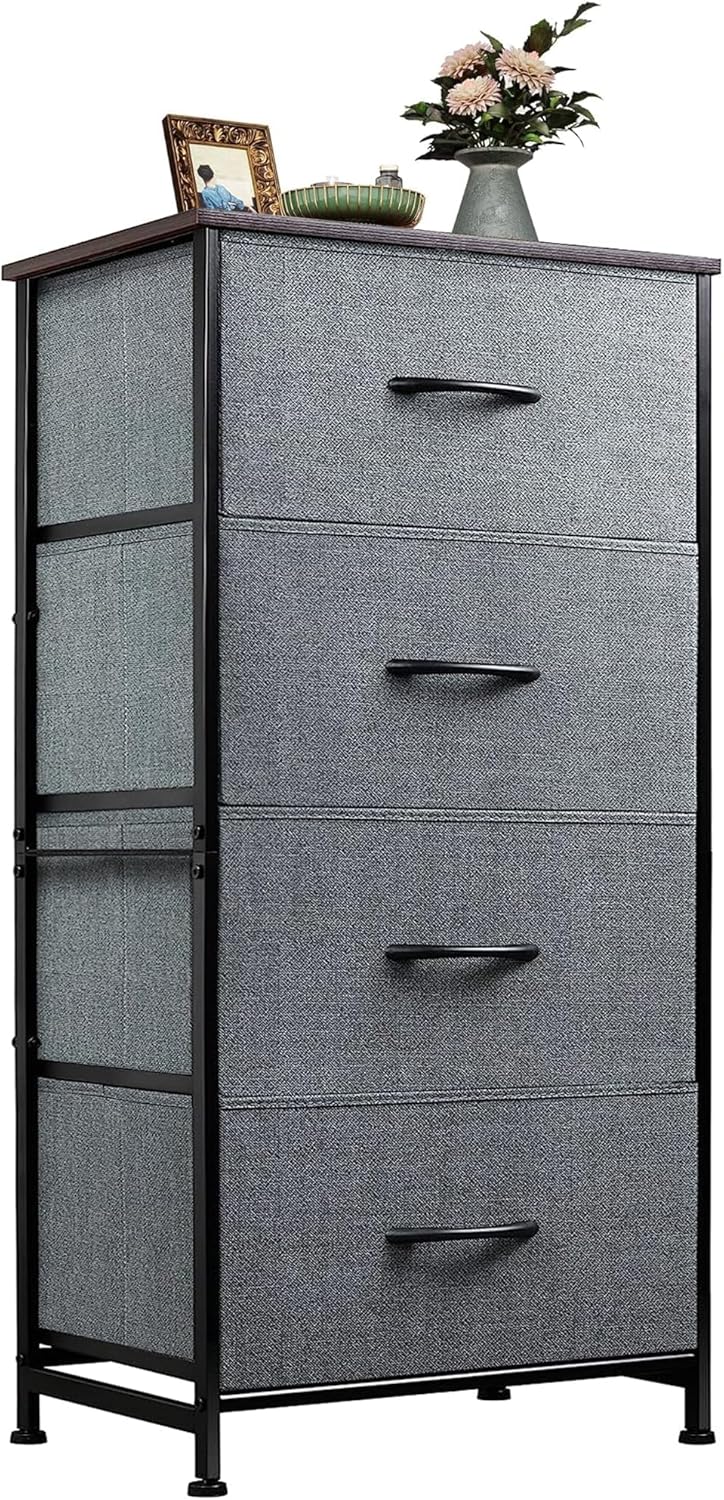 WLIVE Dresser with 4 Drawers for Bedroom and Closet Storage