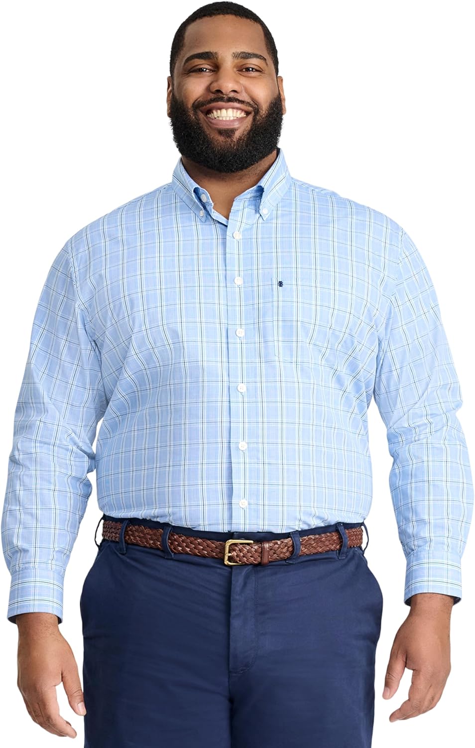 IZOD Men's Big and Tall Performance Comfort Long Sleeve Shirt