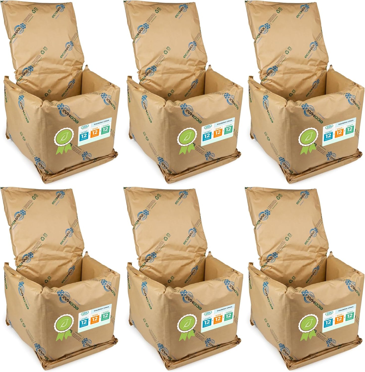 EcoMax Thermal Insulation Liners for Shipping Boxes - 12x12x12