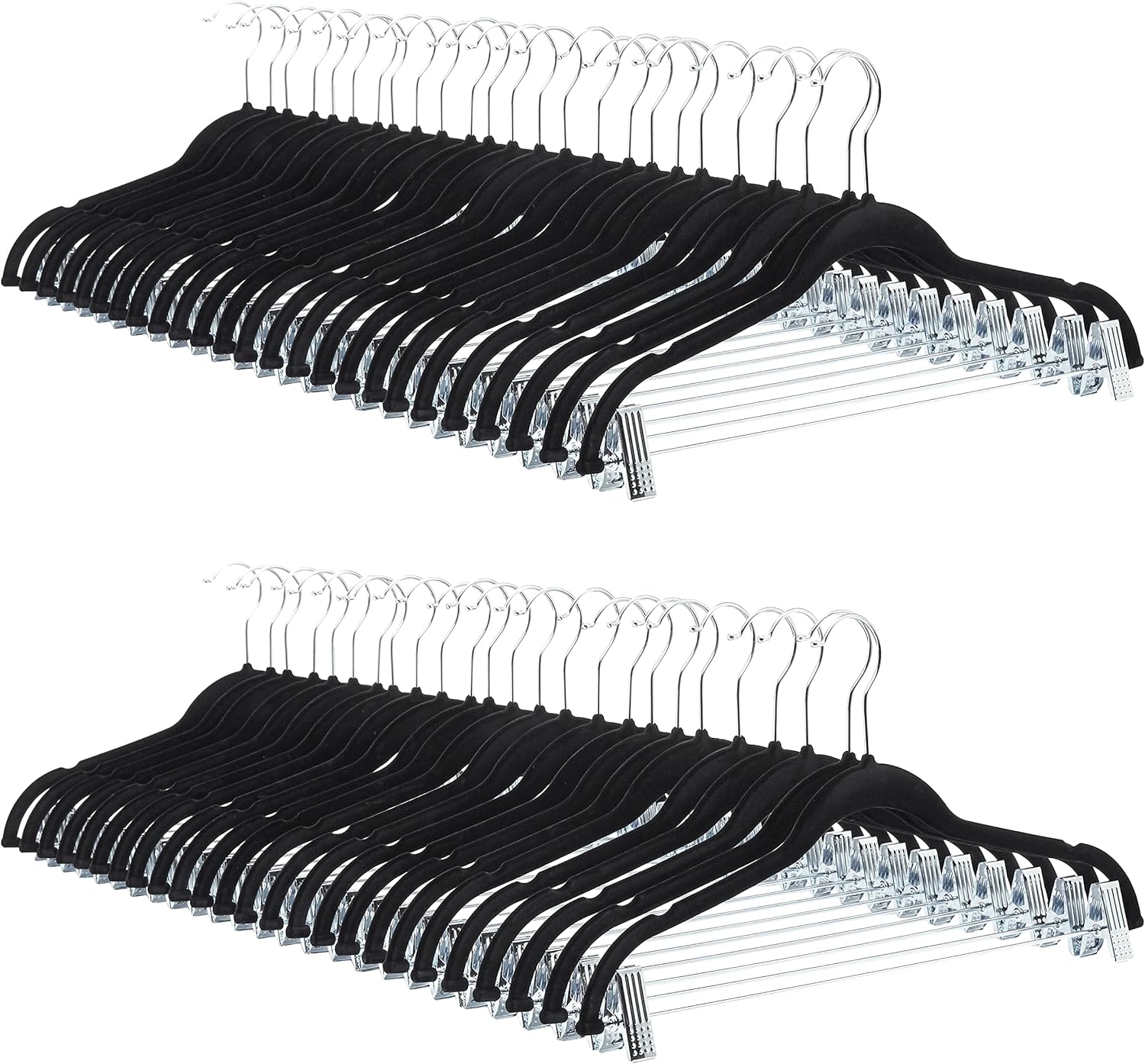 Non-Slip Velvet Skirt Hangers with Clips for Organized Closets