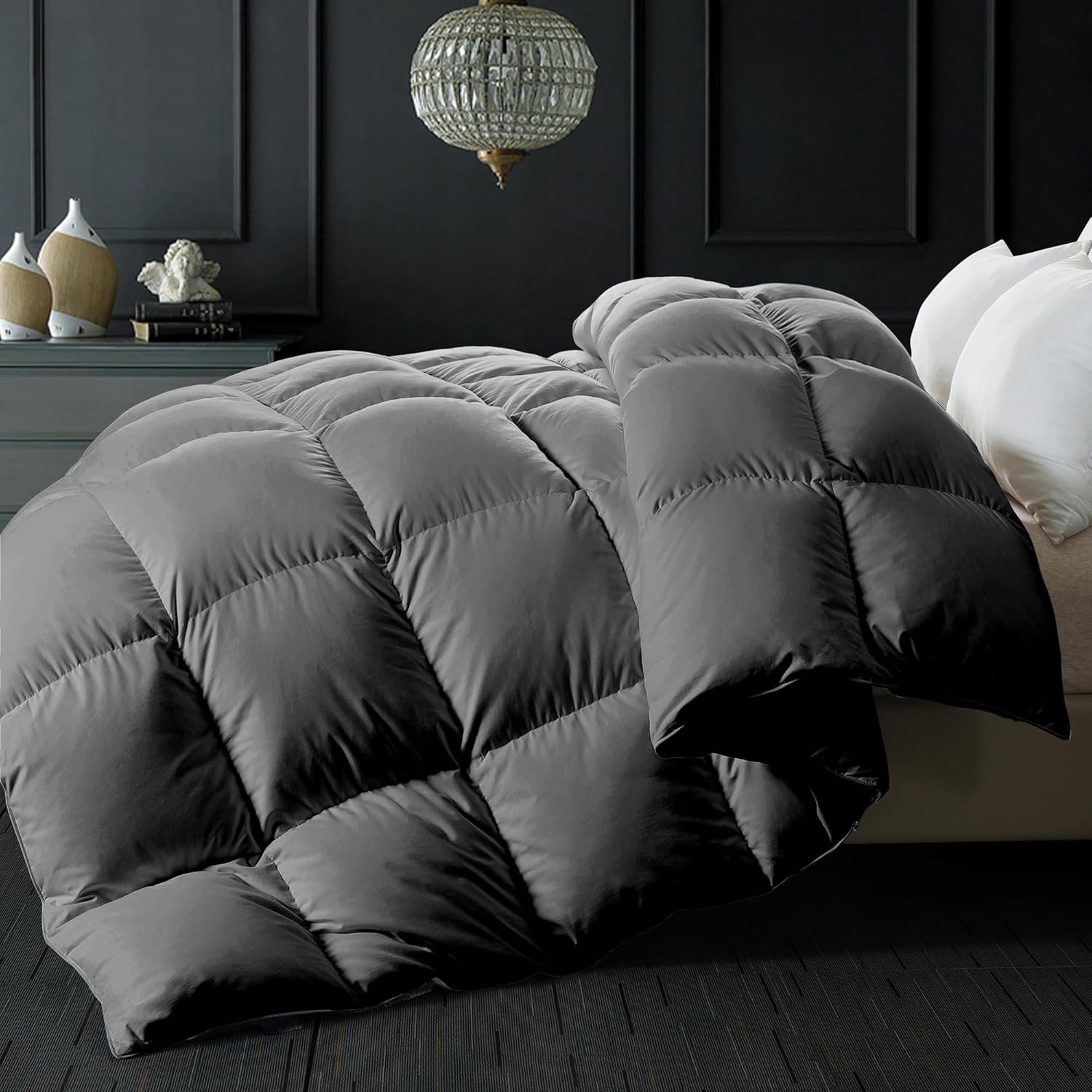 ELNIDO QUEEN King Size Downfiber Comforter for All Seasons
