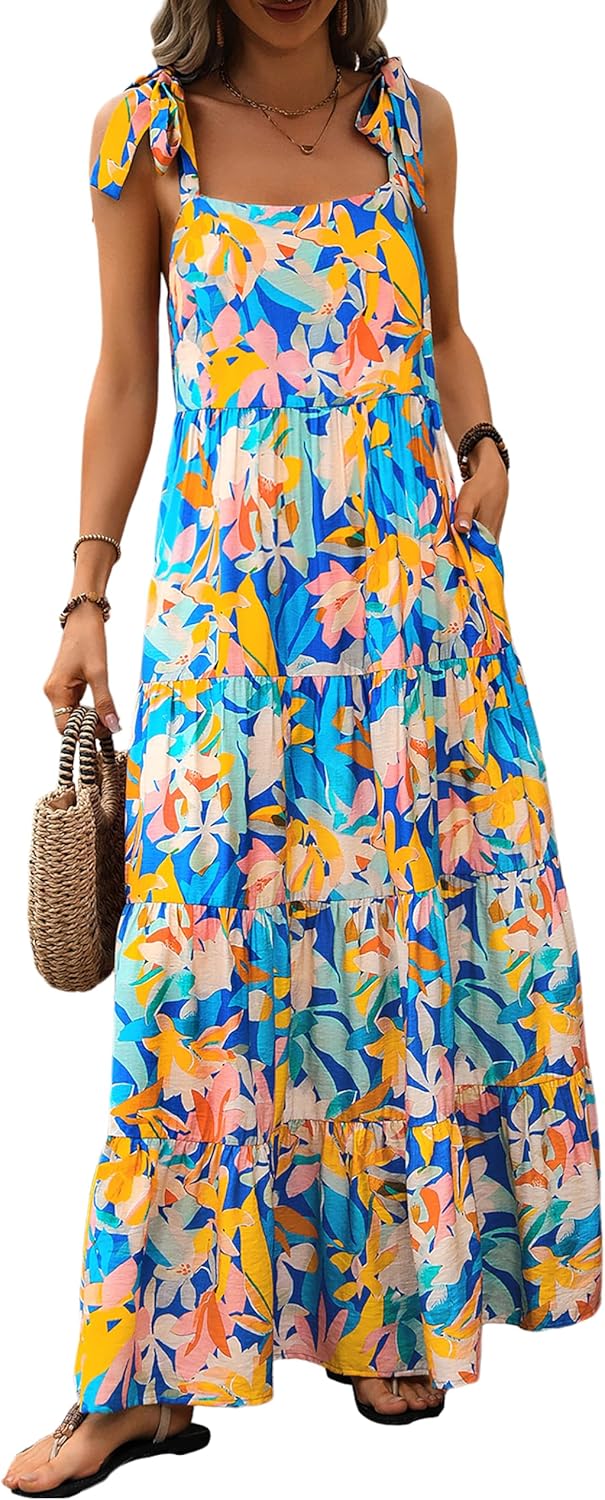 PRETTYGARDEN Summer Floral Maxi Dress for Women 2025 Style
