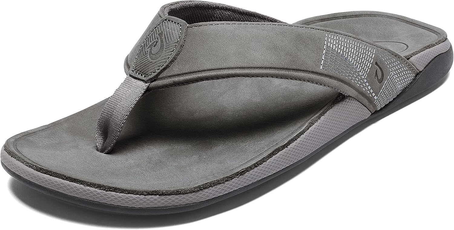 OLUKAI Tuahine Men's Waterproof Leather Sandals for Comfort