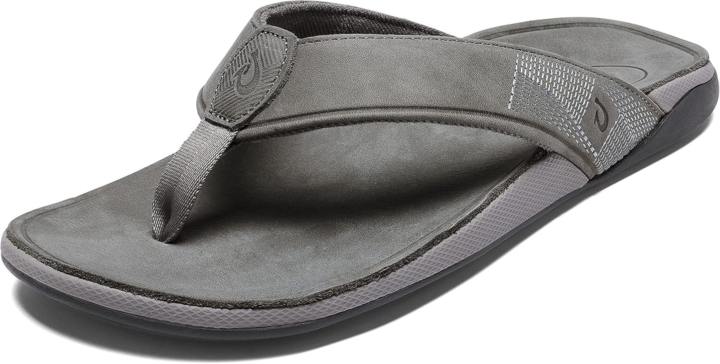 OLUKAI Tuahine Men's Waterproof Leather Sandals for Comfort