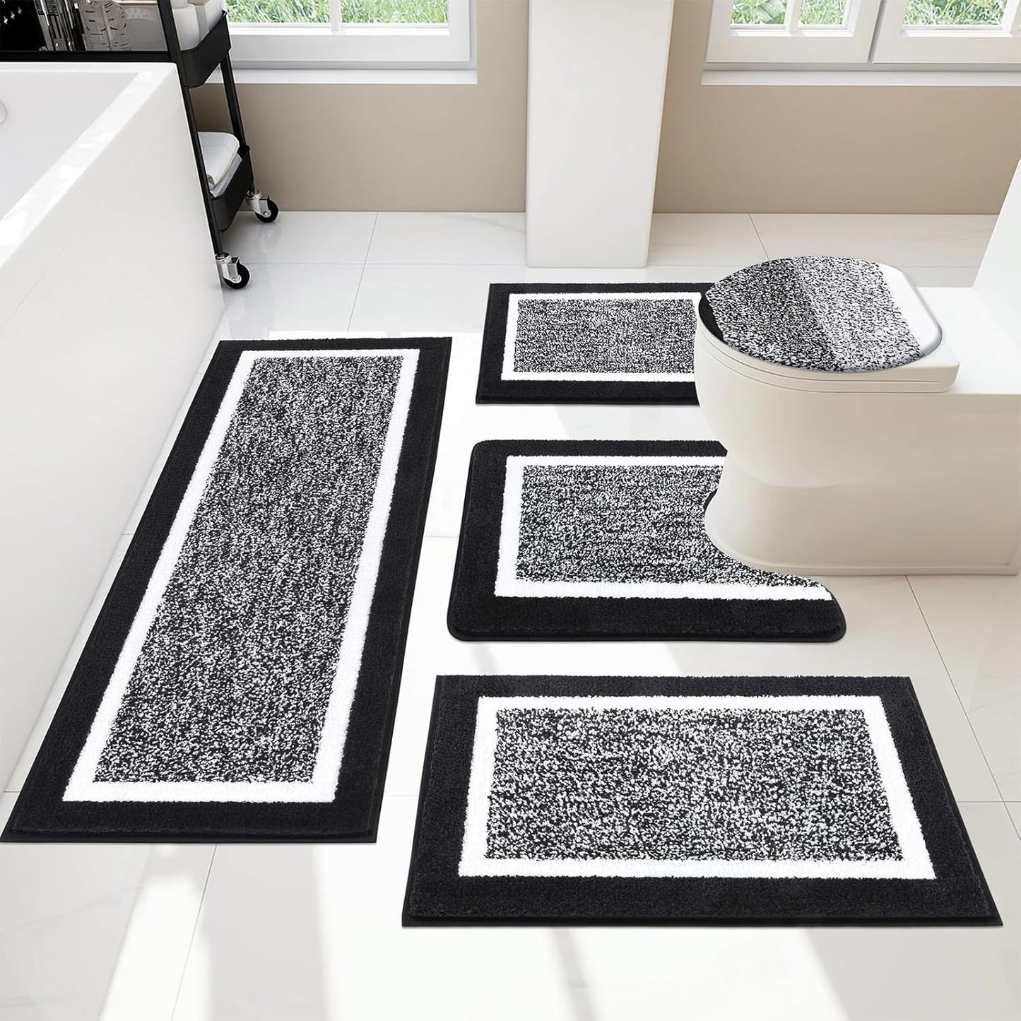 Plush Microfiber Bathroom Rugs Set for Ultimate Comfort
