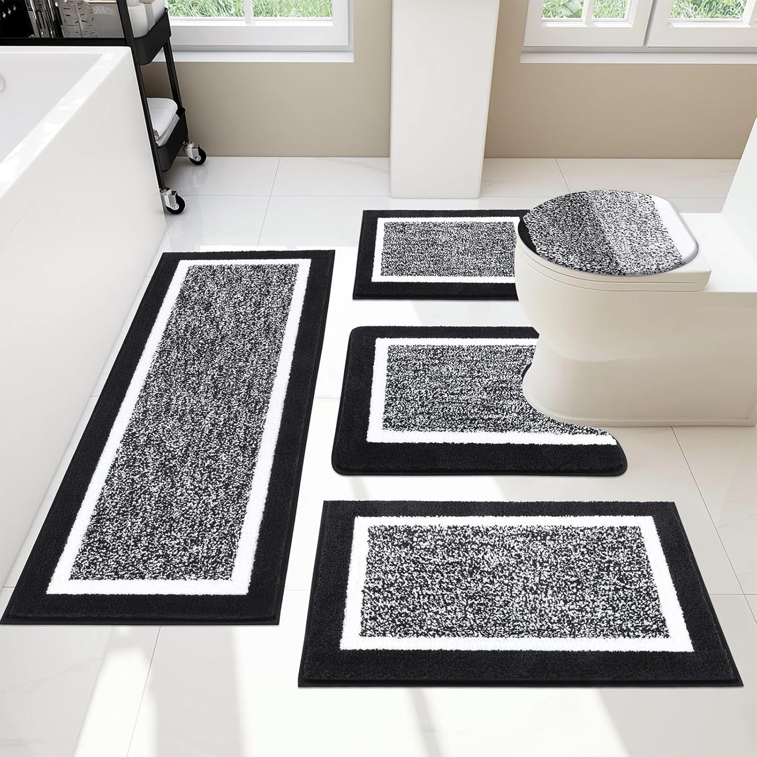 Plush Microfiber Bathroom Rugs Set for Ultimate Comfort