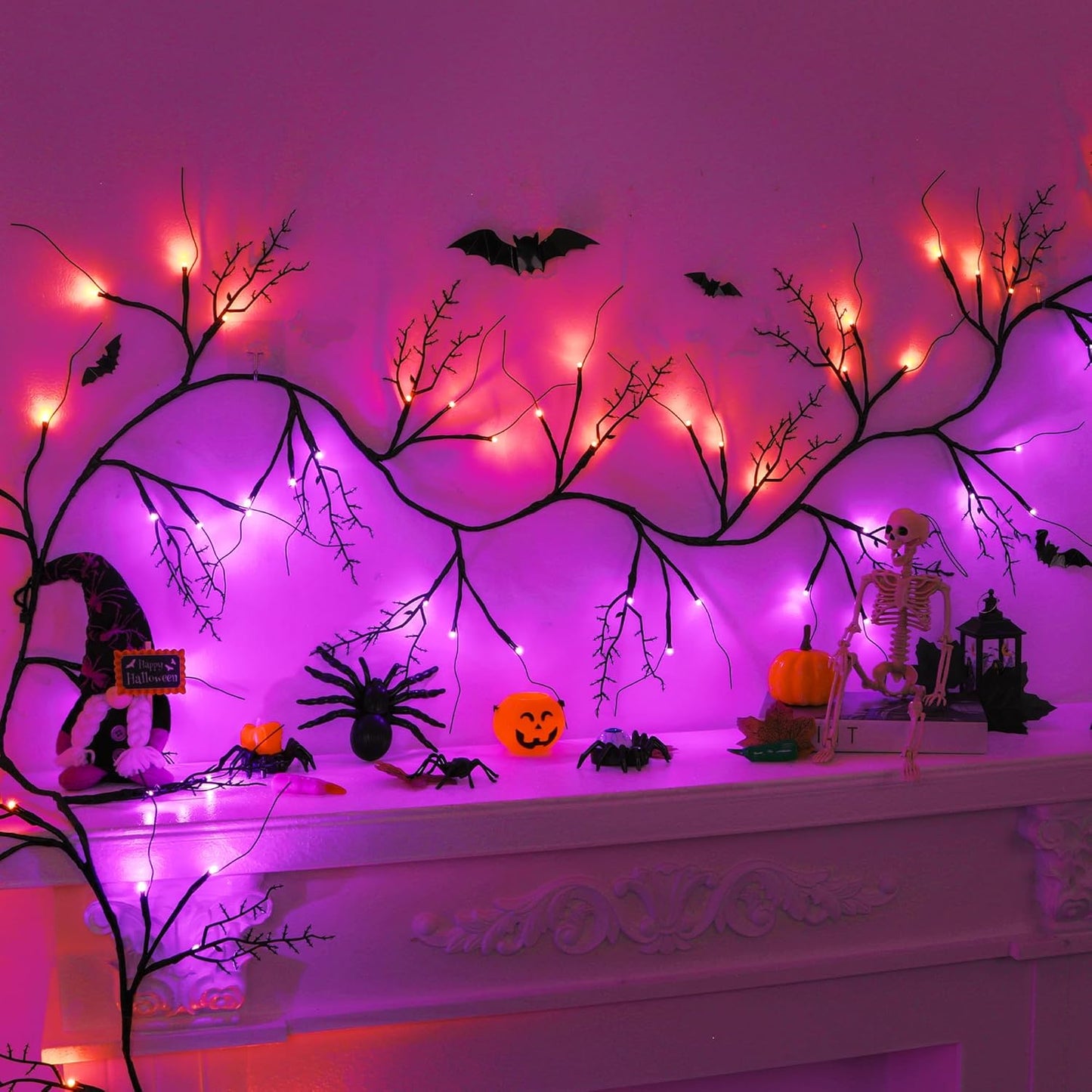 9 FT LED Willow Vine Twig Decor Garland for Spooky Halloween
