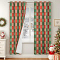 Christmas Curtains for Living Room - Plaid Linen Blackout Curtains