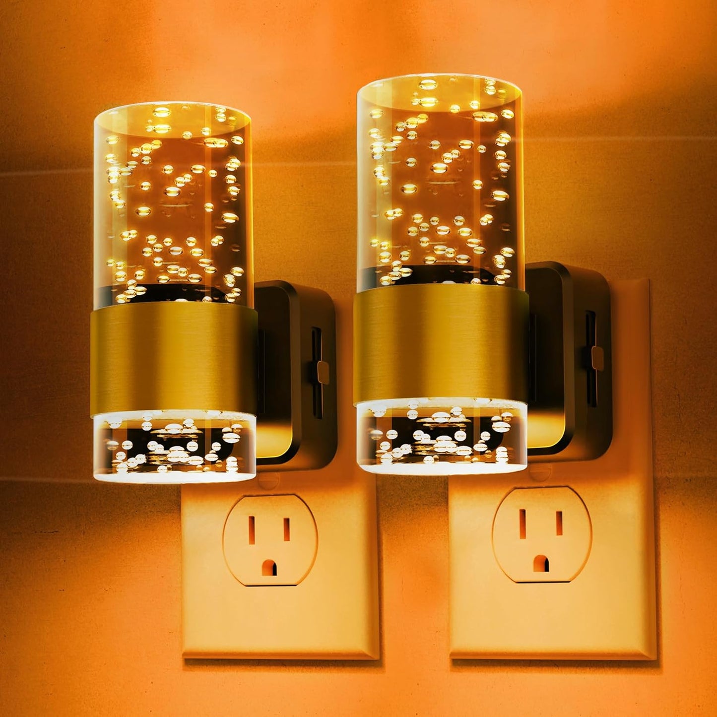 Amber Night Light with Adjustable Brightness for Home Use