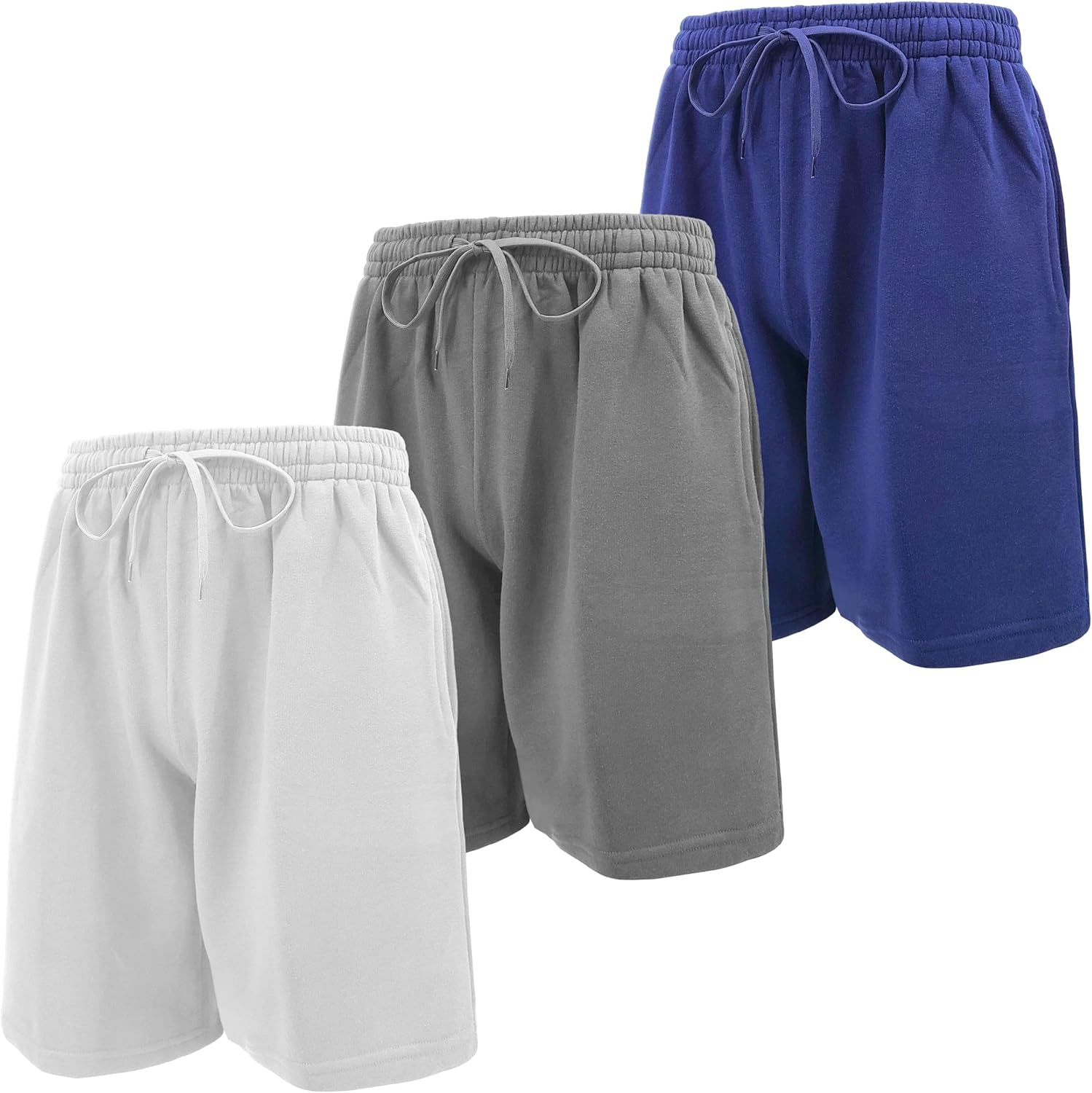 Andrew Scott Mens Cotton Knit Athletic Gym Shorts - Pack of 3