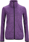 Dolcevida Women's Long Sleeve Fleece Zip Up Speckled Jacket - Cozy Fit