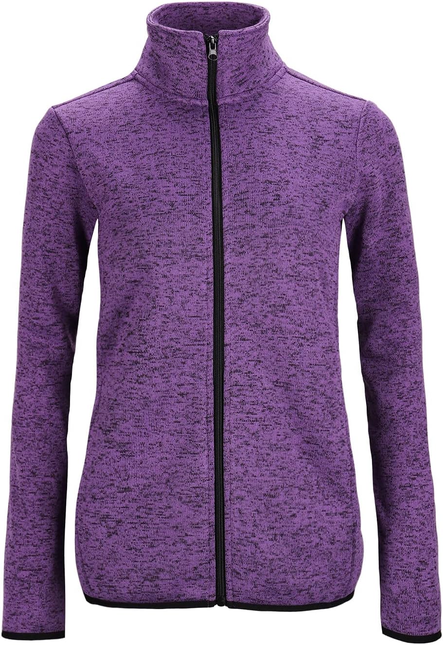 Dolcevida Women's Long Sleeve Fleece Zip Up Jacket with Pockets