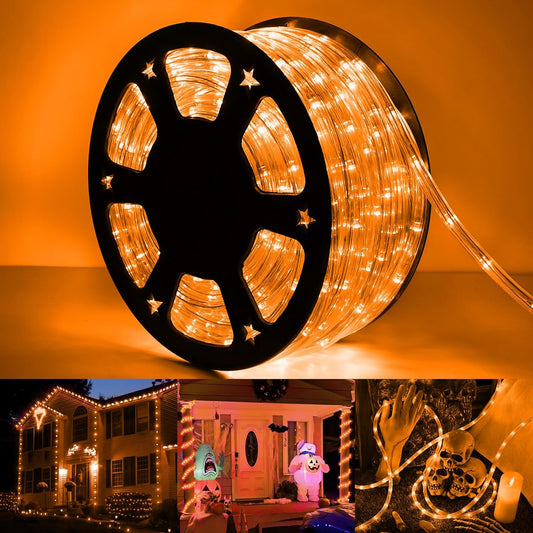 100ft LED Rope Lights Outdoor for Halloween and Party Decor