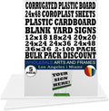 Corrugated Plastic Board 24x36 5 Pack White Poster Board - Heavy Duty