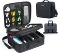 Large Electronics Organizer Travel Case - Double Layer Tech Carrying