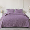 Dusty Lavender Twin Quilt Bedding Set - Lightweight Vintage Damask