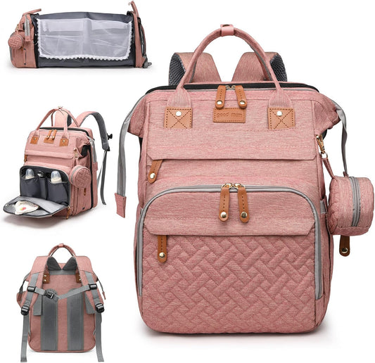 Large Capacity Baby Diaper Bags with Changing Station for Parents